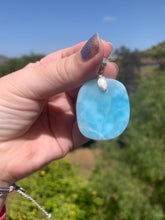 Load image into Gallery viewer, Larimar Fully Polished Cabbed Sterling Silver Pendant