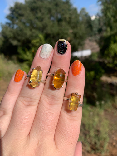 Amber Sterling Silver Rings *Variety