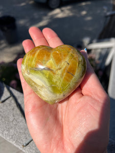 Green Opal Puffy Heart