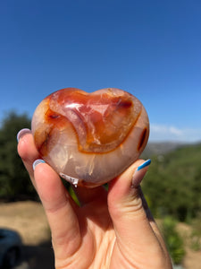 Carnelian Puffy Heart