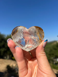 Golden Healer Quartz Flat Back Heart