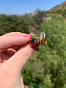 Citrine Gold Ring Size 7 Adjustable