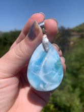 Load image into Gallery viewer, Larimar Teardrop Sterling Silver Pendant