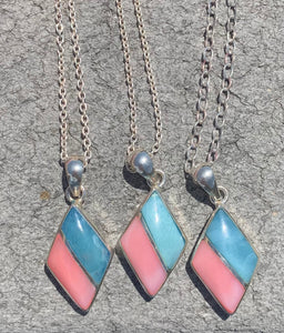 Larimar and Conch Shell Necklace Variety