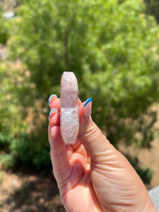 Pink Amethyst Flower Crystallized Agate Heart