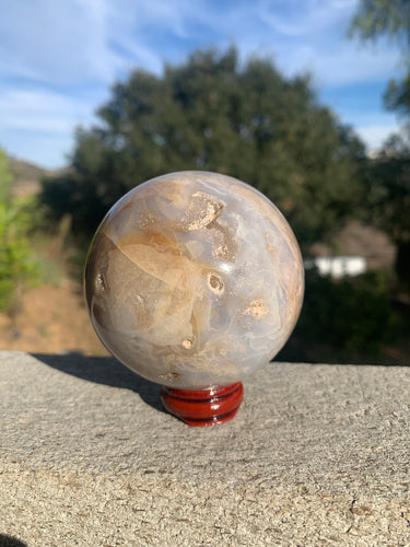 Agate Sphere with Druzy 72mm