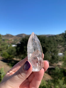 Quartz Flame w Black Tourmaline