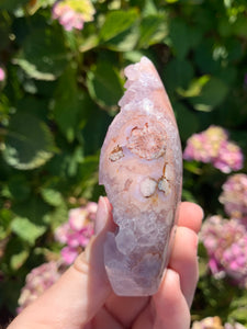 Pink Amethyst Druzy Flame