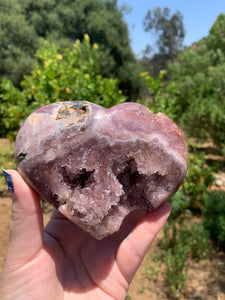 Lavender Pink Amethyst Druzy Heart on Stand