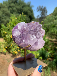 Lavender Pink Amethyst Druzy Heart on Stand