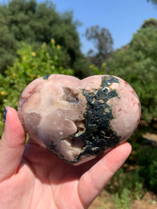 Lavender Pink Amethyst Druzy Heart on Stand