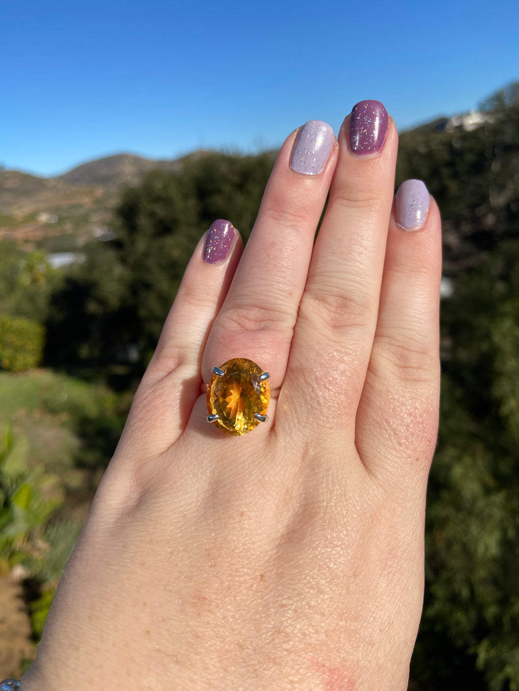 Honey Citrine Ring Size 11