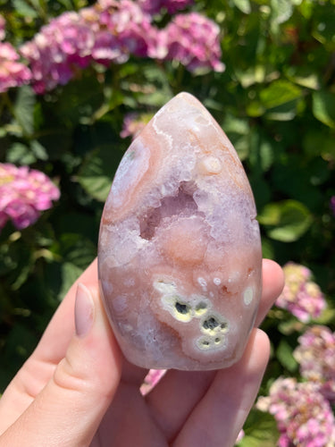 Pink Amethyst Druzy Flame