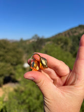 Load image into Gallery viewer, Geode Druzy Twin Gold Electroformed Ring Size 8