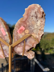 Pink Amethyst Butterfly Wings On Stand