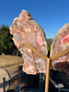 Pink Amethyst Butterfly Wings On Stand