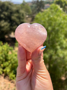 Rose Quartz Puffy Heart