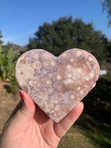 Pink Amethyst Heart on Stand