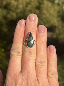 Seraphinite Teardrop Ring Size