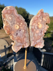 Pink Amethyst Butterfly Wings On Stand