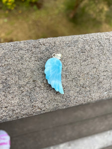 Larimar Wing Sterling Silver Pendant