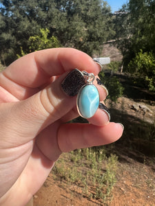 Larimar Oval Sterling Silver Pendant