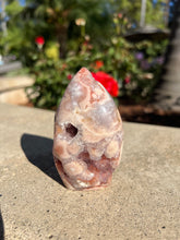 Load image into Gallery viewer, Pink Amethyst Flower Agate Druzy Flame