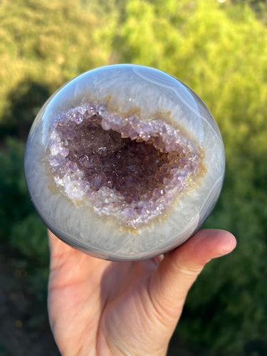 Amethyst Druzy Agate Sphere