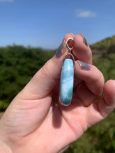 Load image into Gallery viewer, Larimar Rounded Teardrop Sterling Silver Pendant