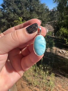 Larimar Oval Sterling Silver Pendants *Variety