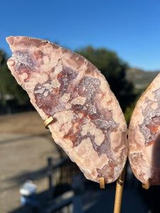 Lavender Pink Amethyst Butterfly Wings On Stand