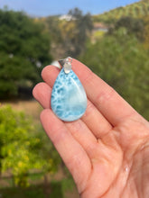 Load image into Gallery viewer, Larimar Teardrop Sterling Silver Pendant