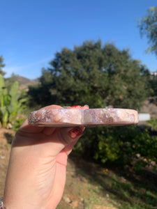 Pink Amethyst Heart on Stand