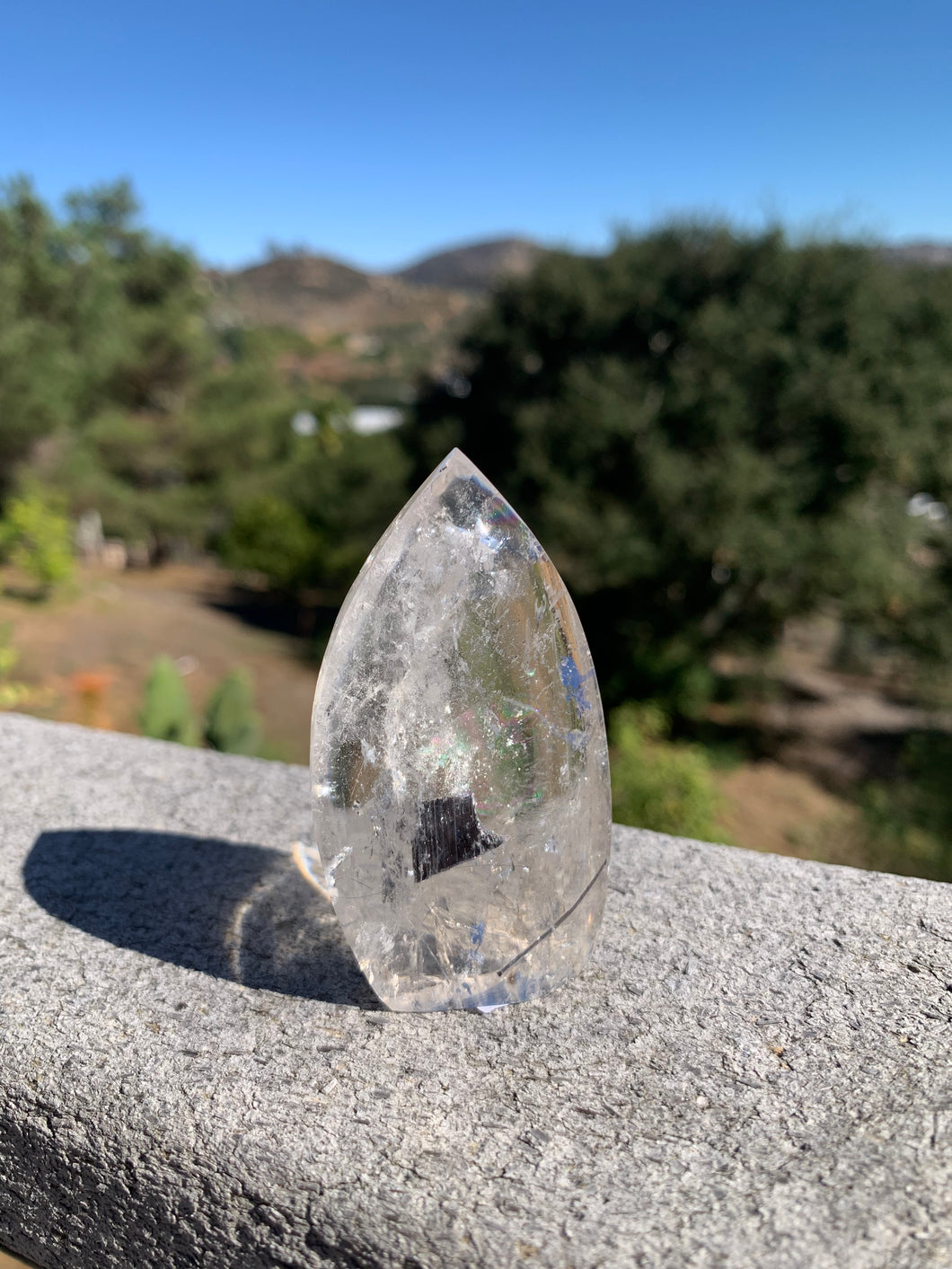 Quartz Flame w Black Tourmaline