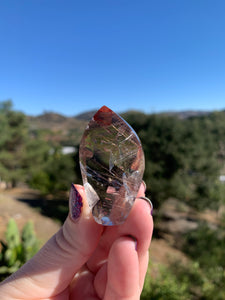 Light Smokey Quartz Flame with Rutile