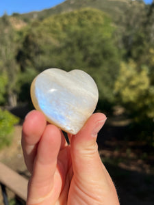 Moonstone Heart With Black Tourmaline