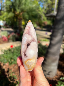 Pink Amethyst Flower Agate Flame