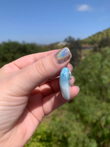 Larimar Heart Polished Cabbed Sterling Silver Pendant