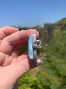 Larimar Sterling Silver Rectangle Pendant