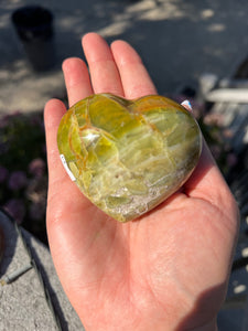 Green Opal Puffy Heart