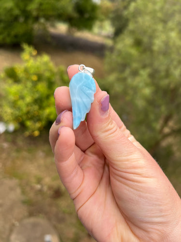 Larimar Wing Sterling Silver Pendant