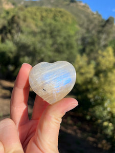 Moonstone Heart With Black Tourmaline