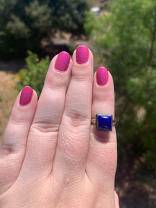 Lapis Sterling Silver Ring Size 7