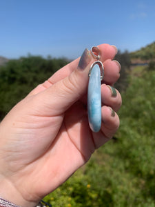 Larimar Teardrop Rounded Sterling Silver Pendant