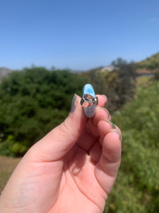 Larimar Rounded Teardrop Sterling Silver Pendant