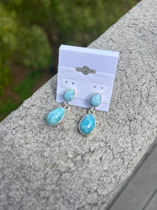 Larimar Teardrop Dangle Earrings