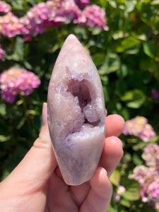 Pink Amethyst Druzy Flame