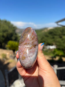 Pink Ocean Jasper Puffy Heart