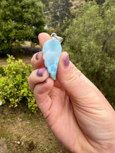 Load image into Gallery viewer, Larimar Wing Sterling Silver Pendant