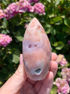 Pink Amethyst Druzy Flame